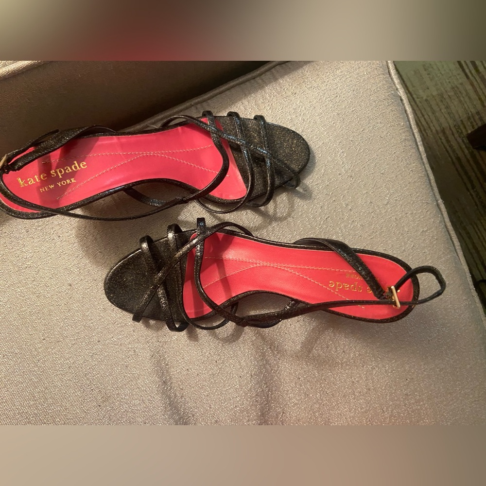 Kate Spade Black Kitten Hells Size 7